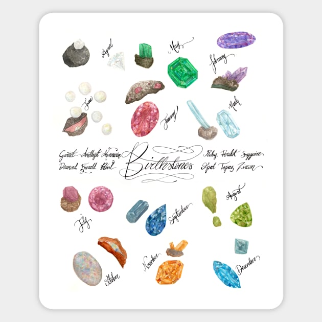 Watercolor Birthstones Sticker by Jarrodjvandenberg